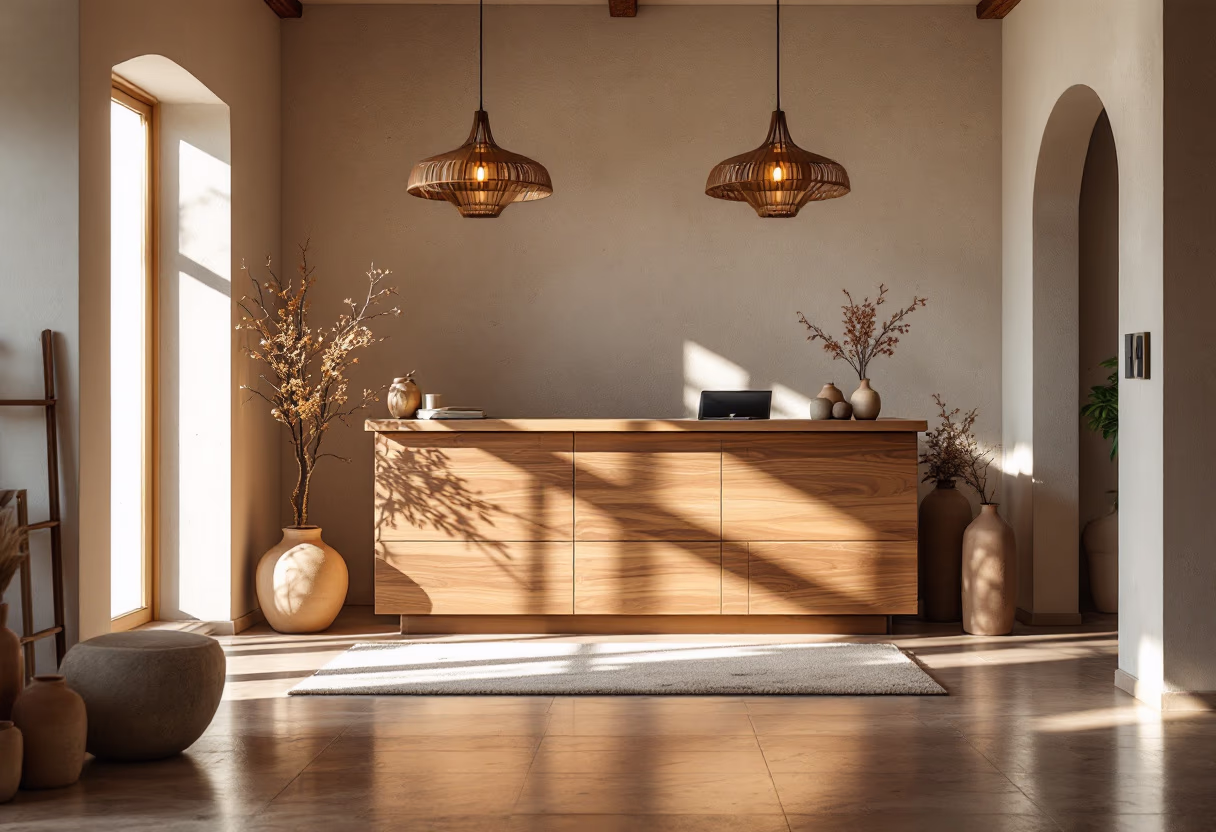 A welcoming and modern reception area.
